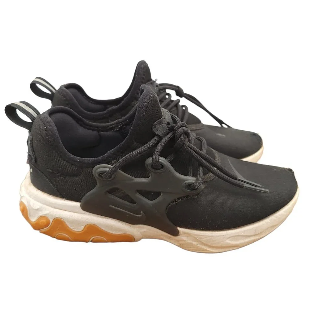 Nike React Presto Boys Size 4 Running Shoes Black Gum AV2605-007